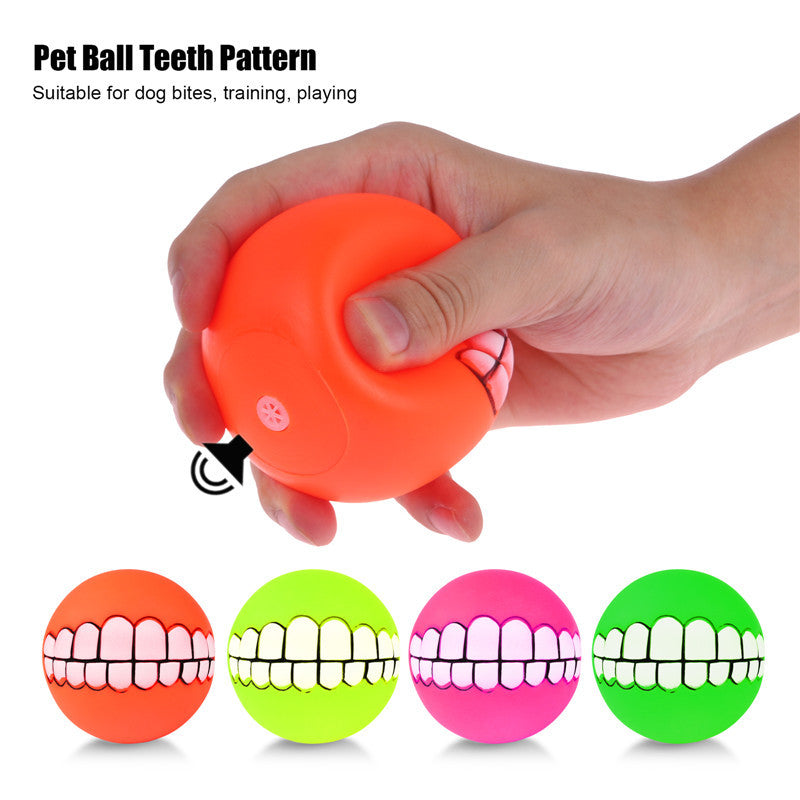 Pet Dog Teeth Style Squeaky Ball Toy