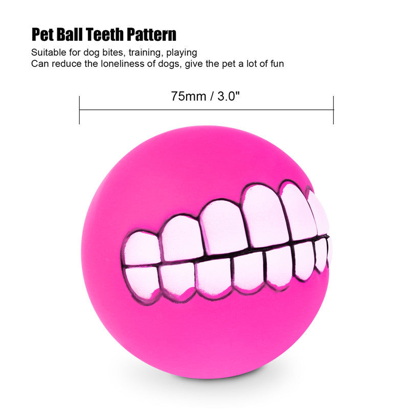 Pet Dog Teeth Style Squeaky Ball Toy